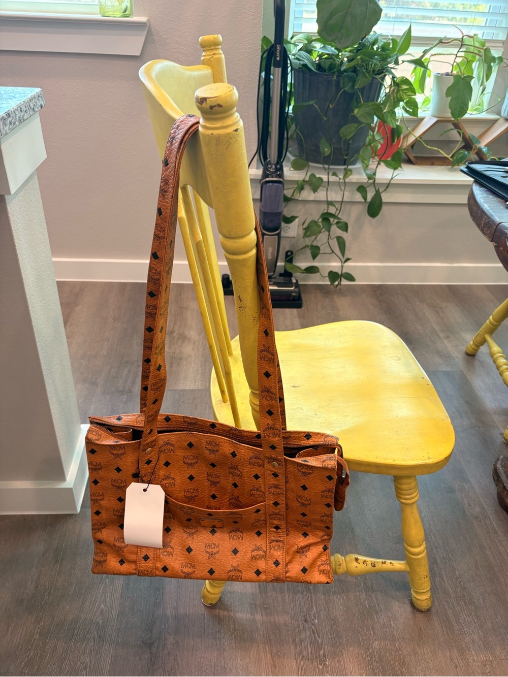 MCM Cognac Visetos Shoulder Tote Bag with COA